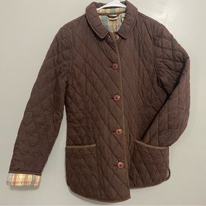 LL Bean Quilted Barn Jacket w/ plaid lining